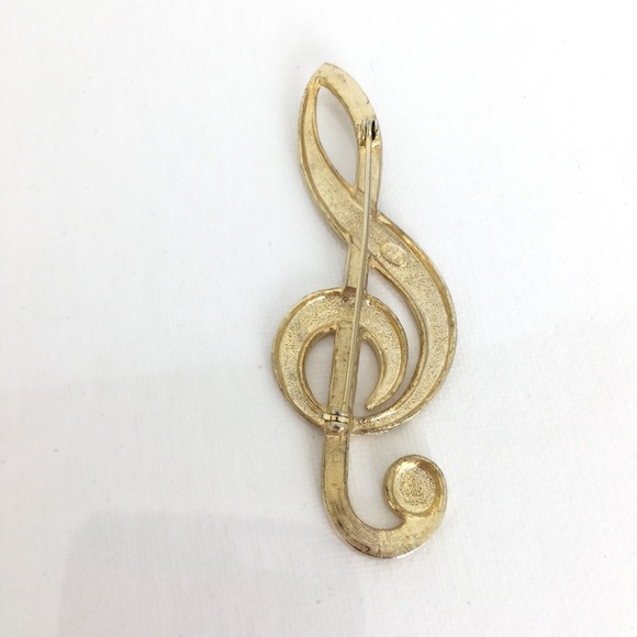 Vintage Music Brooch Pin Bundle Treble Clef Saxophone Piano And Horn Ornament - Picture 9 of 13